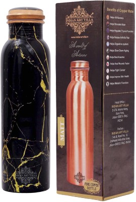 IndianArtVilla by Indian Art Villa Antique Designer Copper Bottle Marble Design,Drinkware,Gift Item 1000 ml Bottle(Pack of 1, Black, Copper)