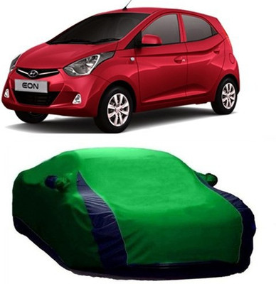 MSR STORE Car Cover For Hyundai Eon (With Mirror Pockets)(Green, Blue)