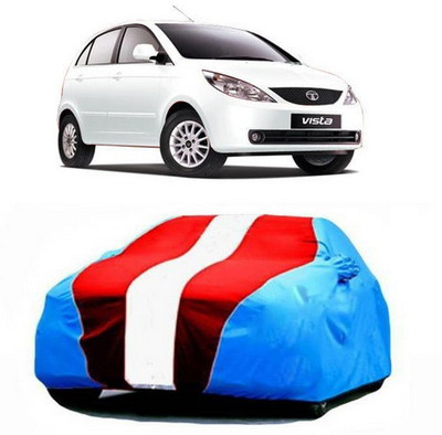HDSERVICES Car Cover For Tata Indica Vista (With Mirror Pockets)(Blue, Red)