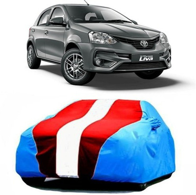 AAMANG Car Cover For Toyota Etios Liva (With Mirror Pockets)(Blue, Red)