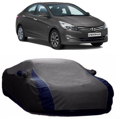 AAMANG Car Cover For Hyundai Fluidic Verna 4S (With Mirror Pockets)(Grey)