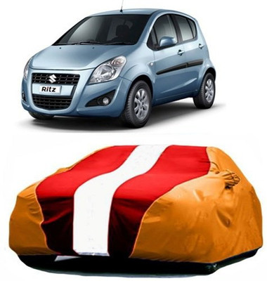 MSR STORE Car Cover For Maruti Suzuki Ritz (With Mirror Pockets)(Red, Orange)