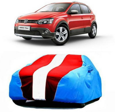 AASDEE Car Cover For Volkswagen Polo Cross (With Mirror Pockets)(Blue, Red)