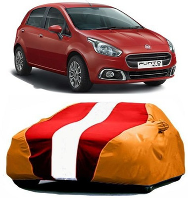 HDSERVICES Car Cover For Nissan Pulsar (With Mirror Pockets)(Red, Orange)
