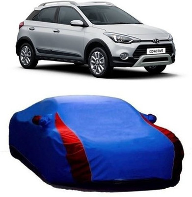 HDSERVICES Car Cover For Hyundai i20 Active (With Mirror Pockets)(Blue)