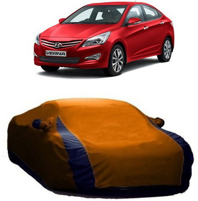 XGuard Car Cover For Hyundai Fluidic Verna (With Mirror Pockets)(Orange)
