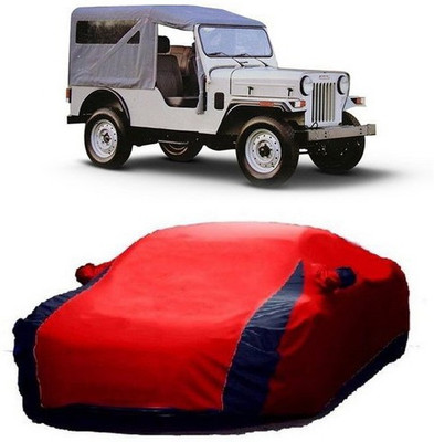 AAMANG Car Cover For Mahindra Jeep (With Mirror Pockets)(Red)