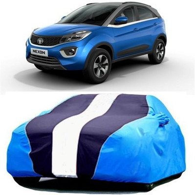 HDSERVICES Car Cover For Tata Nexon (With Mirror Pockets)(Blue)