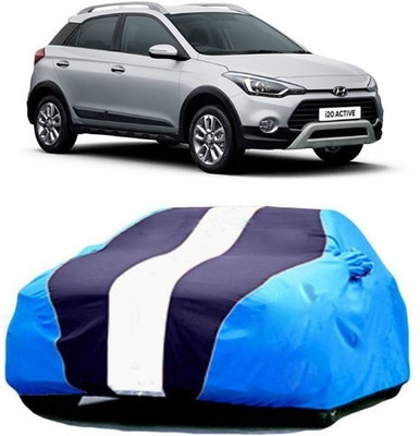 HDSERVICES Car Cover For Hyundai i20 Active (With Mirror Pockets)(Blue)