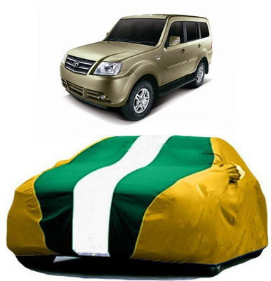 AASDEE Car Cover For Tata Sumo Grande MK II (With Mirror Pockets)(Yellow, Green)