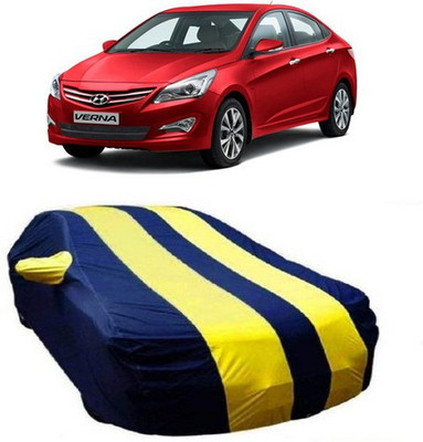 MSR STORE Car Cover For Hyundai Fluidic Verna (With Mirror Pockets)(Yellow)