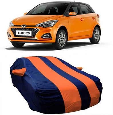 HDSERVICES Car Cover For Hyundai Elite i20 (With Mirror Pockets)(Orange)