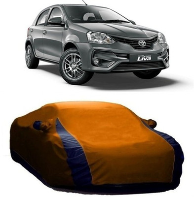 MSR STORE Car Cover For Toyota Etios Liva (With Mirror Pockets)(Orange)