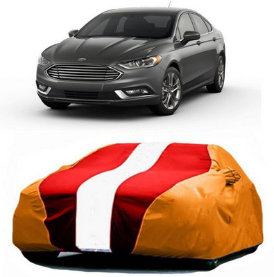 HDSERVICES Car Cover For Ford Fusion (With Mirror Pockets)(Red, Orange)