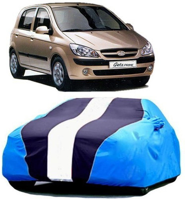 HDSERVICES Car Cover For Hyundai Getz (With Mirror Pockets)(Blue)