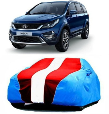 MSR STORE Car Cover For Tata Hexa (With Mirror Pockets)(Blue, Red)