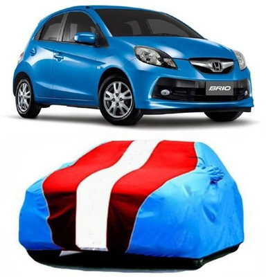AAMANG Car Cover For Honda Brio (With Mirror Pockets)(Blue, Red)