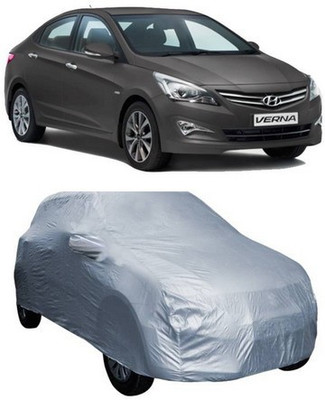 AAMANG Car Cover For Hyundai Fluidic Verna 4S (With Mirror Pockets)(Silver)