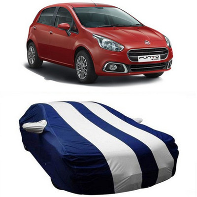 AAMANG Car Cover For Fiat Punto Evo (With Mirror Pockets)(White)