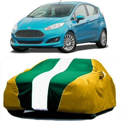 AAMANG Car Cover For Ford Fiesta Sport (With Mirror Pockets)(Yellow, Green)