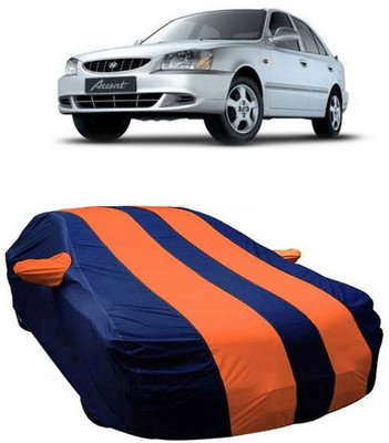 AAMANG Car Cover For Hyundai Accent Viva (With Mirror Pockets)(Orange)