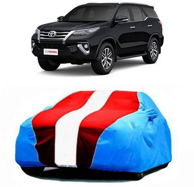 HDSERVICES Car Cover For Toyota New Fortuner (With Mirror Pockets)(Blue, Red)