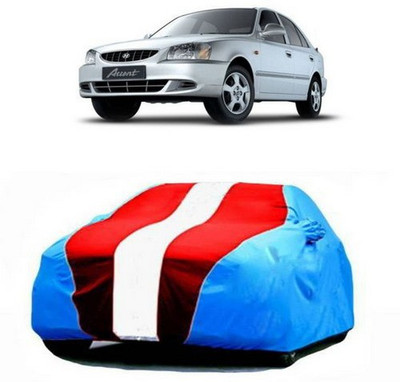CLASS ONE Car Cover For Hyundai Accent Viva (With Mirror Pockets)(Blue, Red)