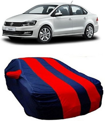 HDSERVICES Car Cover For Volkswagen Vento (With Mirror Pockets)(Red)