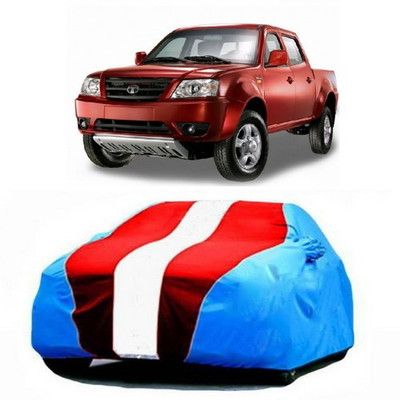 HDSERVICES Car Cover For Tata Xenon (With Mirror Pockets)(Blue, Red)