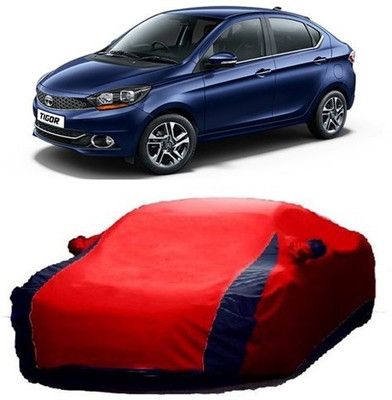 HDSERVICES Car Cover For Tata Tigor (With Mirror Pockets)(Red)