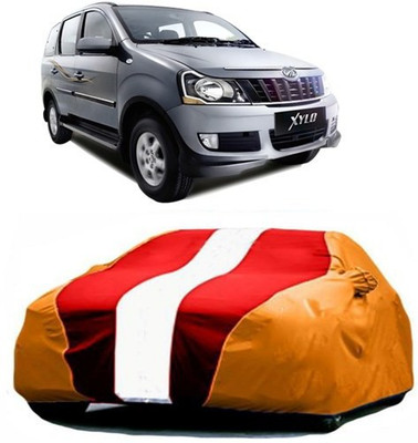 HDSERVICES Car Cover For Mahindra Xylo (With Mirror Pockets)(Red, Orange)
