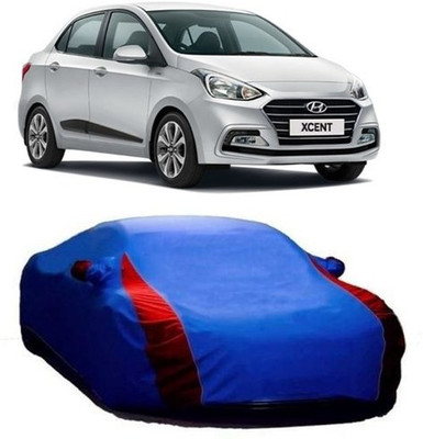 MSR STORE Car Cover For Hyundai Xcent (With Mirror Pockets)(Blue, Red)