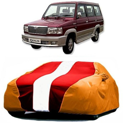 AASDEE Car Cover For Toyota Qualis (With Mirror Pockets)(Red, Orange)