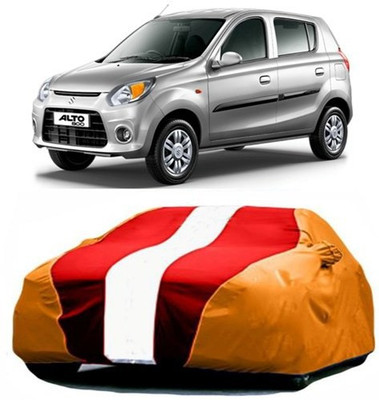 AASDEE Car Cover For Maruti Suzuki Alto 800 (With Mirror Pockets)(Red, Orange)