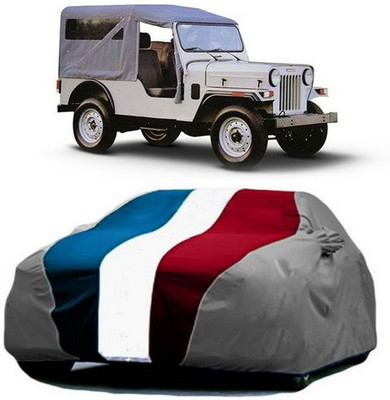 AAMANG Car Cover For Mahindra Jeep (With Mirror Pockets)(Red, Blue, Grey)