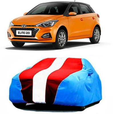 MSR STORE Car Cover For Hyundai Elite i20 (With Mirror Pockets)(Blue, Red)