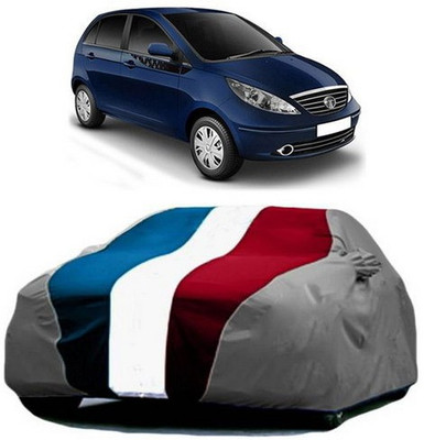 HDSERVICES Car Cover For Tata Vista (With Mirror Pockets)(Red, Blue, Grey)