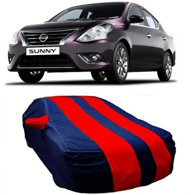 MSR STORE Car Cover For Nissan Sunny (With Mirror Pockets)(Red, Blue)