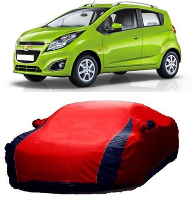 TheProtect Car Cover For Chevrolet Beat (With Mirror Pockets)(Red, Blue)