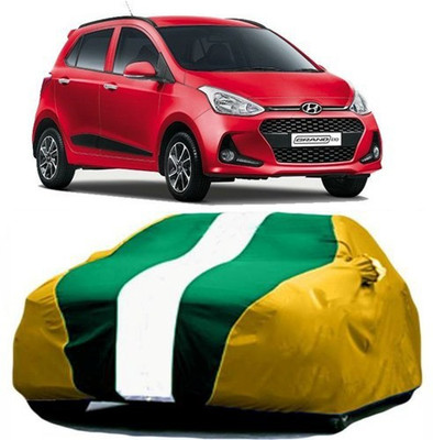 MSR STORE Car Cover For Hyundai Grand i10 (With Mirror Pockets)(Yellow, Green)