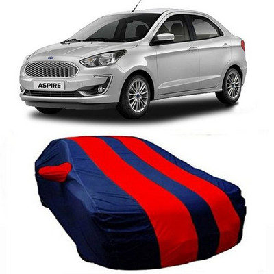 HDSERVICES Car Cover For Ford Figo Aspire (With Mirror Pockets)(Red)