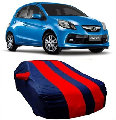 VIRMANG Car Cover For Honda Brio (With Mirror Pockets)(Red)