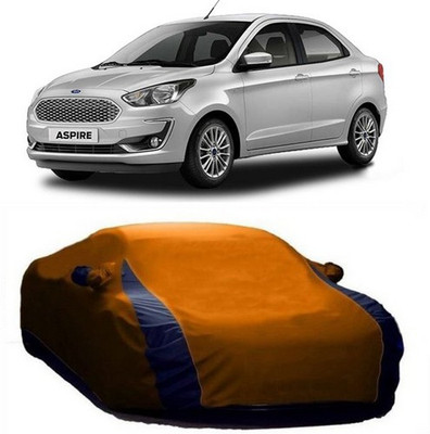 HDSERVICES Car Cover For Ford Figo Aspire (With Mirror Pockets)(Orange)