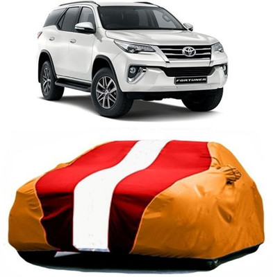 HDSERVICES Car Cover For Toyota Fortuner (With Mirror Pockets)(Red, Orange)