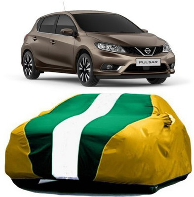 HDSERVICES Car Cover For Nissan Pulsar (With Mirror Pockets)(Yellow, Green)