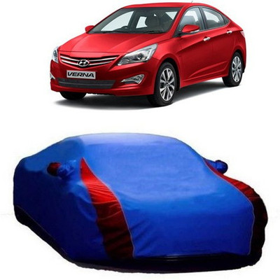 MSR STORE Car Cover For Hyundai Fluidic Verna (With Mirror Pockets)(Blue)