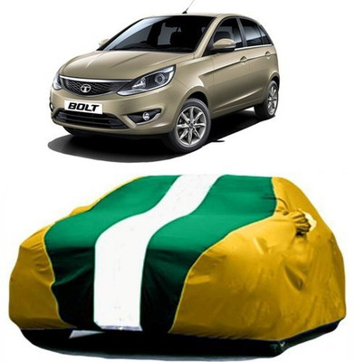VIRMANG Car Cover For Tata Bolt (With Mirror Pockets)(Yellow, Green)