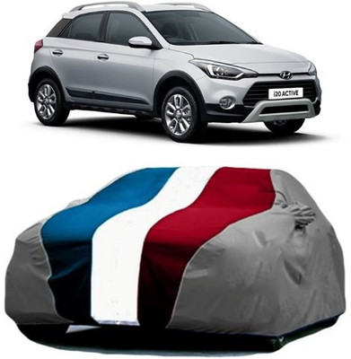 HDSERVICES Car Cover For Hyundai i20 Active (With Mirror Pockets)(Red, Blue, Grey)