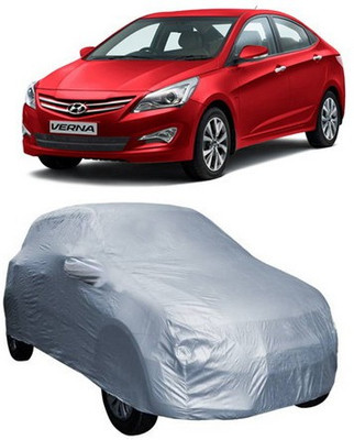 AAMANG Car Cover For Hyundai Fluidic Verna (With Mirror Pockets)(Silver)