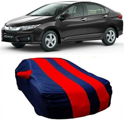HDSERVICES Car Cover For Honda City i-Vtec (With Mirror Pockets)(Red)